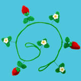 36"L Felted Strawberry Garland