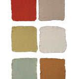 Set of 4 Woven Cotton Double Cloth Napkins w/ Contrasting Stitched Edge - 6 Colors