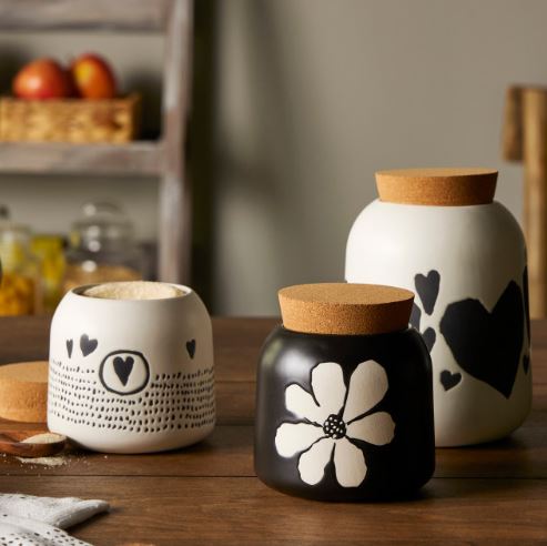 Bold Floral Cork Lid Canister - 2 Styles/2Sizes