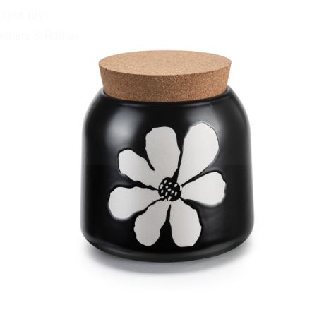 Bold Floral Cork Lid Canister - 2 Styles/2Sizes