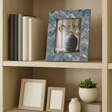 5 x 7 Blue & Ivory Resin Woven Frame