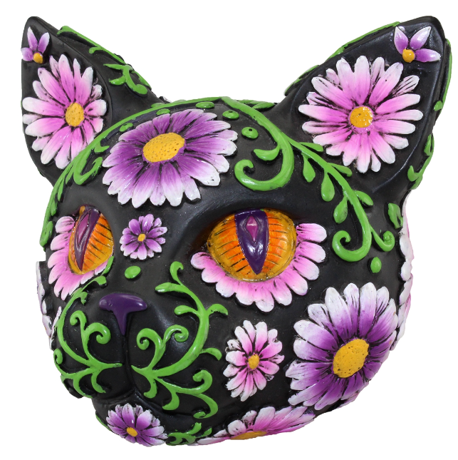 Sugar Cat Bank with Purple Daisies