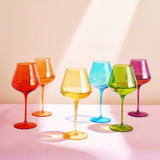 Rainbow Colored Wine Glasses - 6 Colors