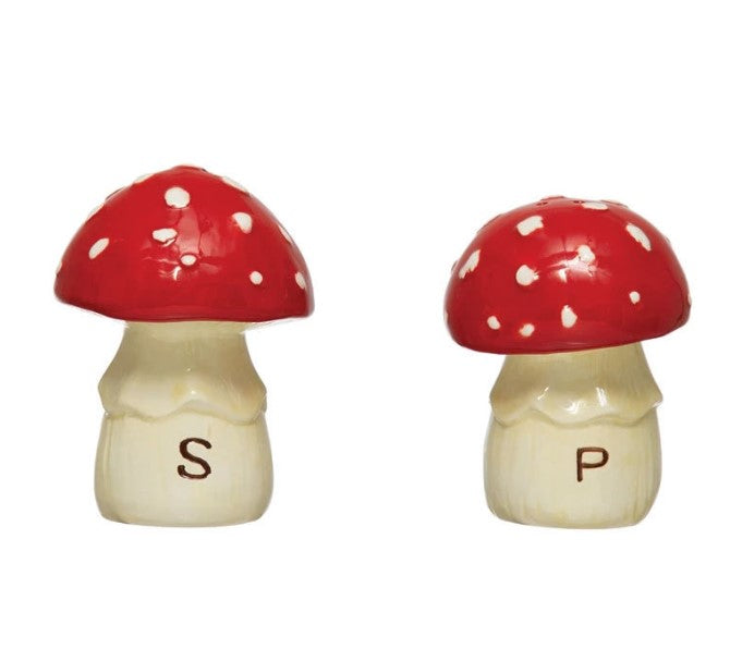Mushrooms Ceramic Salt & Pepper Shakers