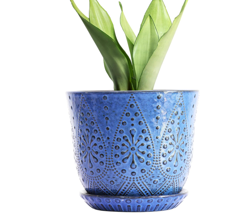 Beaded Ceramic Planter - 2 Colors/2 Sizes