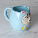 Japanese Daruma Cat Yunomi Style Tea Mug - 4 Colors