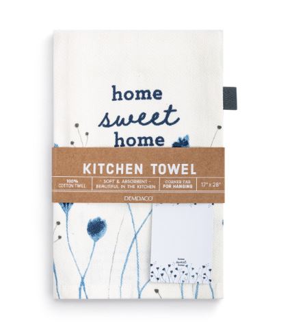 Blue Wildflowers Cotton Twill Kitchen Towel