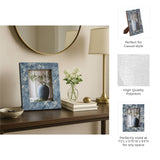 5 x 7 Blue & Ivory Resin Woven Frame