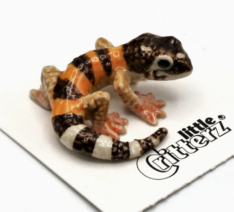 Gladiator Leopard Gecko Porcelain Miniature