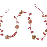 72"L Pink Glass Bead Wired Leaves & Flowers Garland