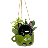 Cats In Cups Mini Hanging Planters - 3 Styles