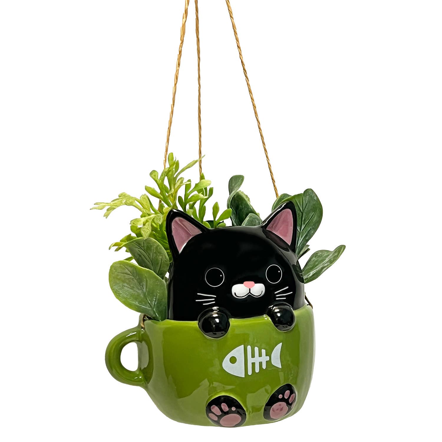 Cats In Cups Mini Hanging Planters - 3 Styles