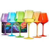 Rainbow Colored Wine Glasses - 6 Colors