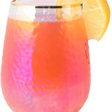 Lustered Iridescent Stemless Wine Glasses