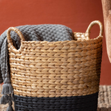 Black Banded Woven Baskets - 3 Sizes