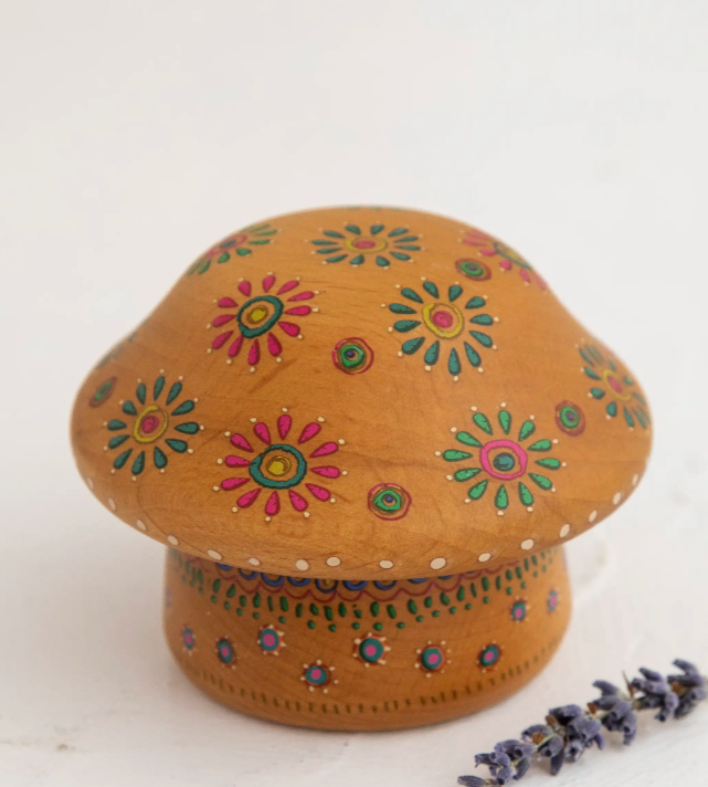 Mushroom Shaped Wooden Treasure Box