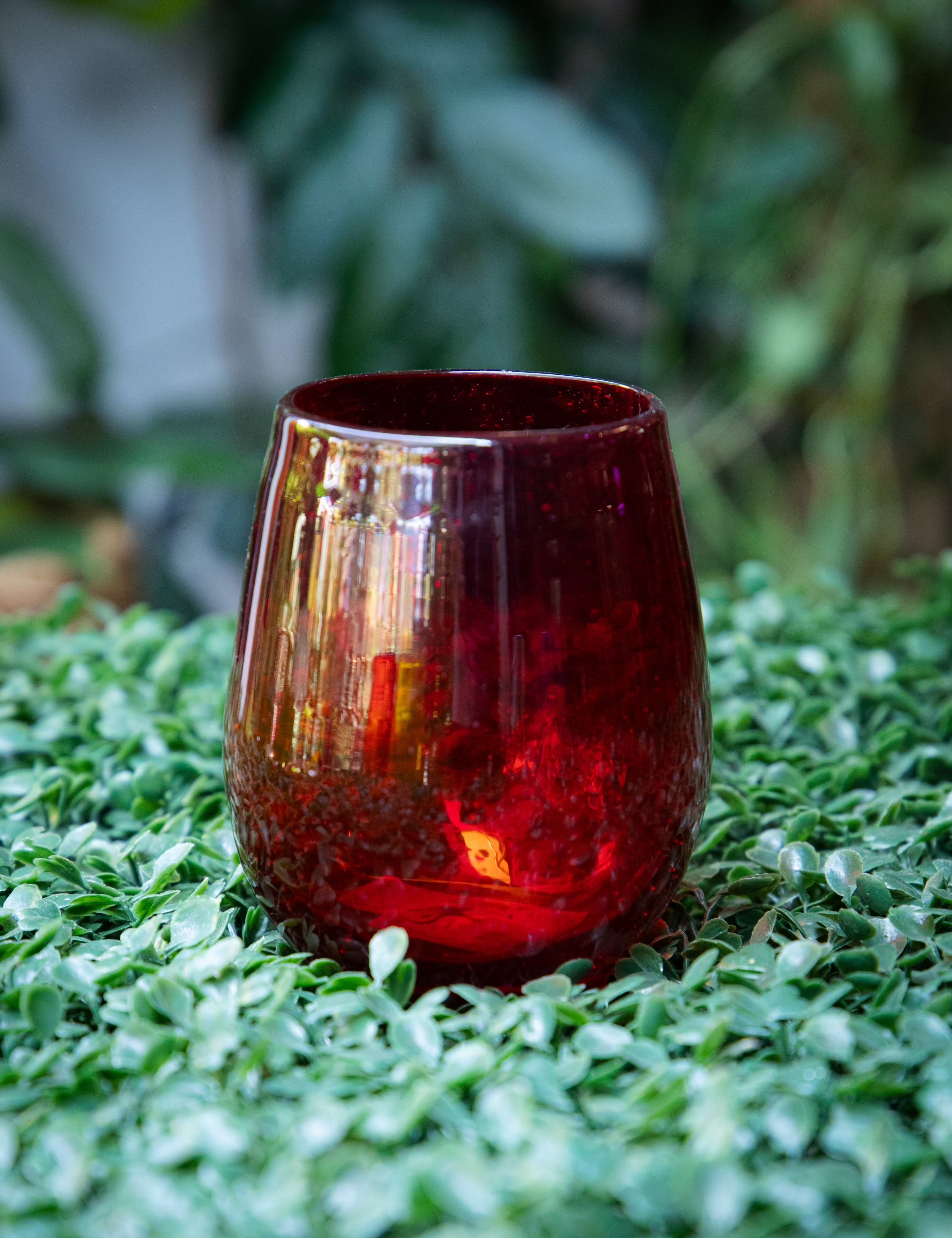 Recycled Glass Stemless Wine Glass - 10 Colors