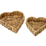 Natural Woven Heart Baskets - 3 Sizes