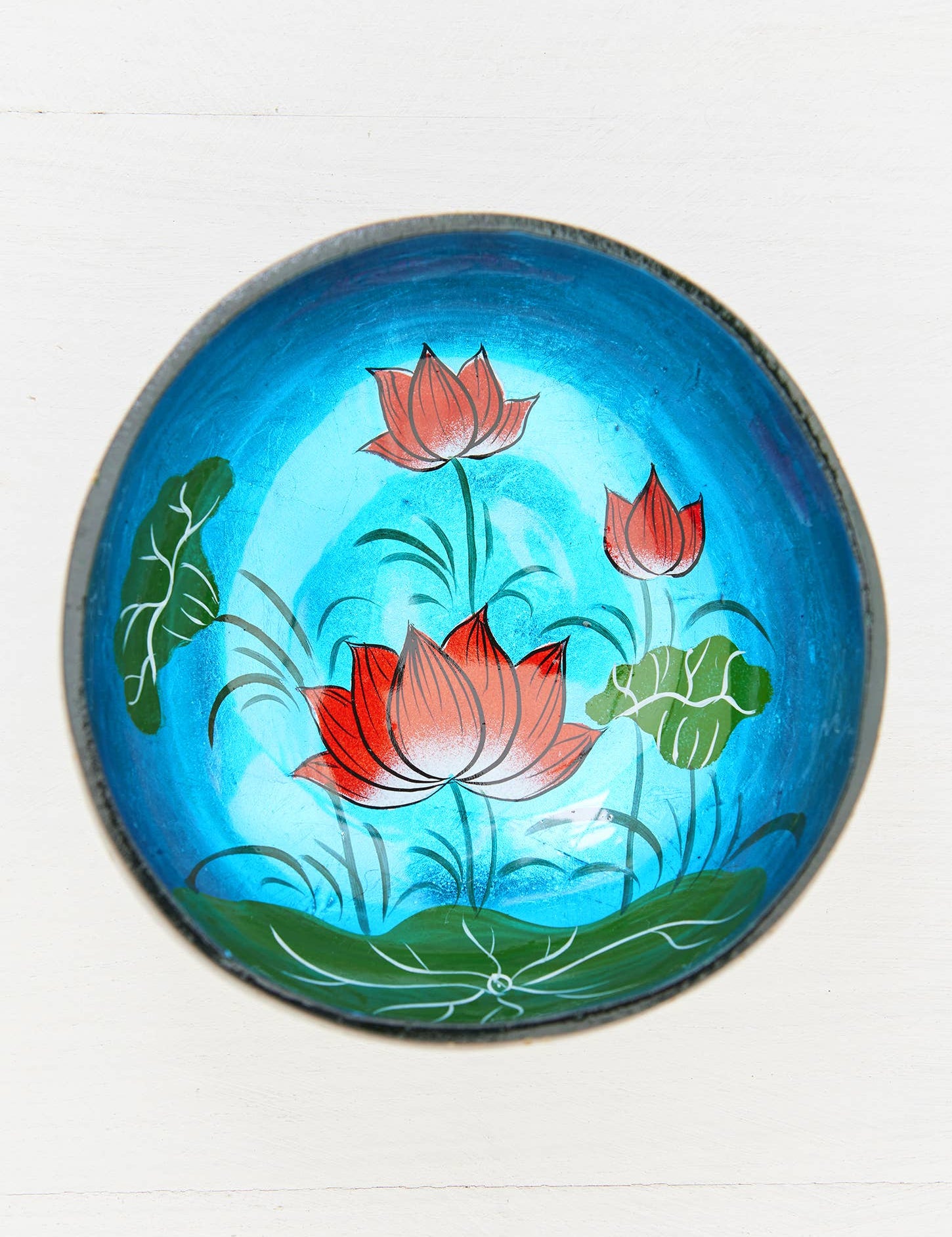 Lotus Flower Coconut Bowl - 4 Colors