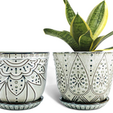 Beaded Ceramic Planter - 2 Colors/2 Sizes