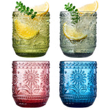 Vintage Embossed Tumbler Glass - 4 Colors