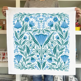 Blue Blossoms Tea Towel