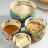 Ceramic Nesting Measuring Cups - Folk Flower