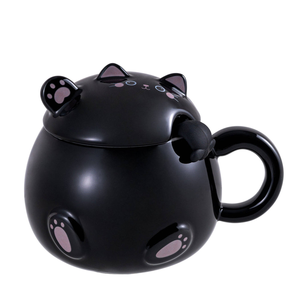 Whimsy Cat 15oz Mug With Lid and Spoon - 4 Colors