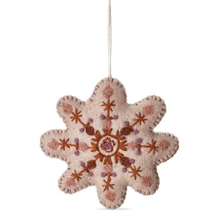 Embroidered Snowflake Ornament - 2 Styles