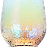 Lustered Iridescent Stemless Wine Glasses
