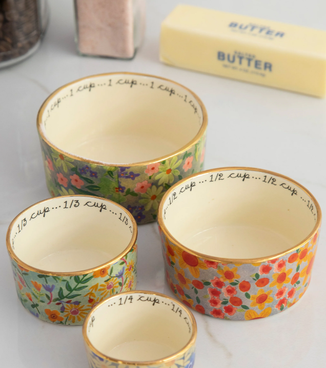 Ceramic Nesting Measuring Cups - Multi Floral