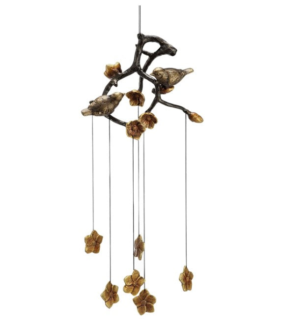 Lovebirds and Flowers Wind Chime