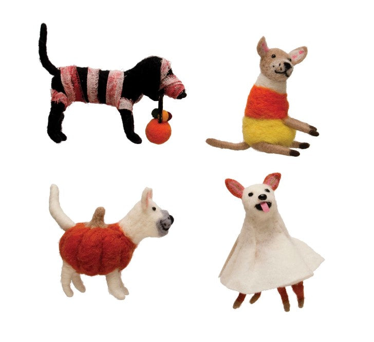 Wool Felt Dog in Costume Ornament - 4 Styles