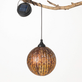 Hanging Copper Sphere Solar Light