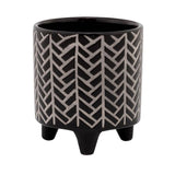 4.5" Black Chevron Planter