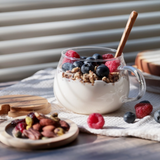 Glass Coffee Mugs with Bamboo Lid and Spoon