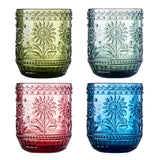 Vintage Embossed Tumbler Glass - 4 Colors