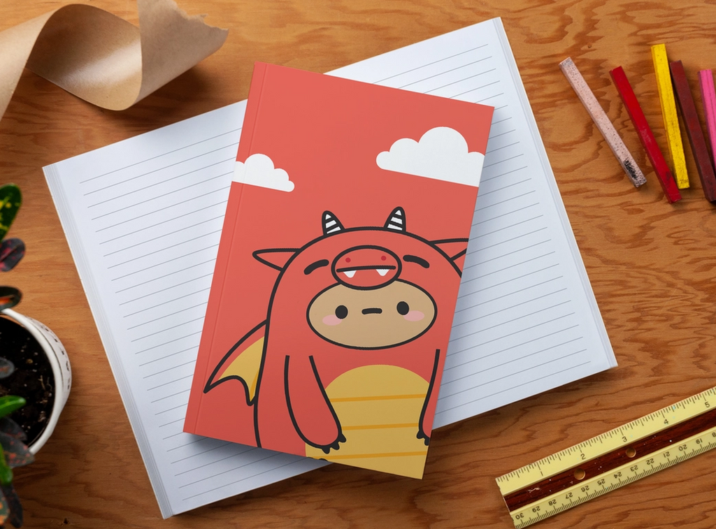 Smoko Tayto Dragon Layflat Journal Notebook