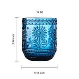 Vintage Embossed Tumbler Glass - 4 Colors