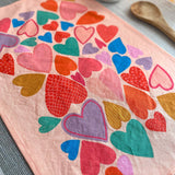 Hearts Tea Towel