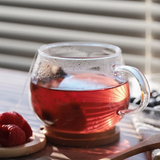 Glass Coffee Mugs with Bamboo Lid and Spoon