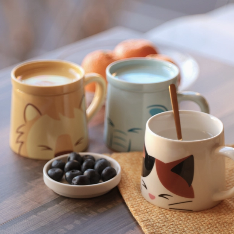Animal Style Coffee Mug with Metal Spoon - 3 Styles