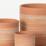 Striped Ceramic Planters - 3 Sizes