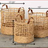 Open Weave Handled Baskets - 3 Sizes