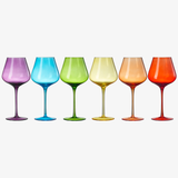 Rainbow Colored Wine Glasses - 6 Colors