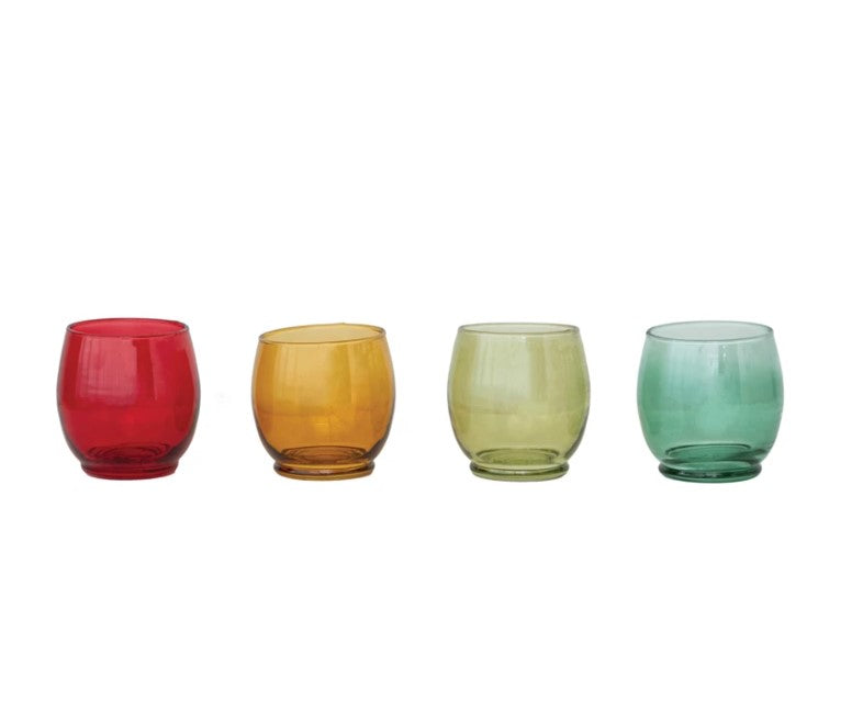 Recycled Glass Stemless Wine Glass - 4 Colors