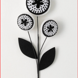 Black & White Felt Floral Stem