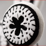 Black & White Felt Floral Stem