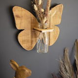 Recycled Wooden Butterfly Wall Hanging with Bud Vase