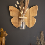 Recycled Wooden Butterfly Wall Hanging with Bud Vase